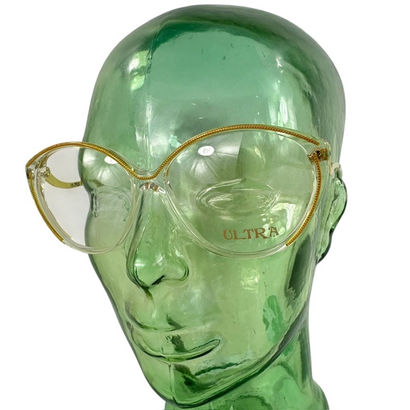 Rare ULTRA Zanadu Designer Gold Cat Eye Glasses Classic Clear Frames 59 18 NOS main image 11